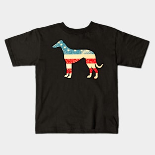 American Flag Whippets Kids T-Shirt